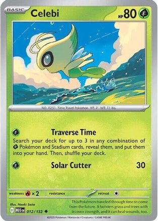 Celebi 012 - Reverse Holofoil ME01 Mega Evolution - Uncommon