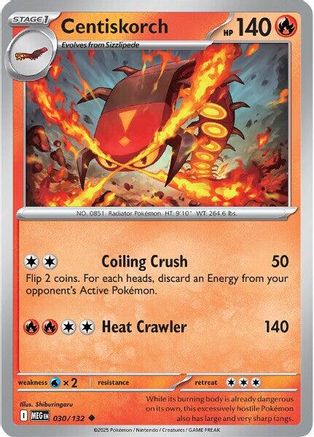 Centiskorch 030 - Reverse Holofoil ME01 Mega Evolution - Uncommon