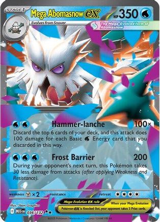 Mega Abomasnow ex 036/132 - Holofoil ME01 Mega Evolution - Double Rare