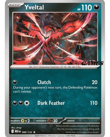 Yveltal (EB Games) 088 - Holofoil Miscellaneous Cards & Products - Rare