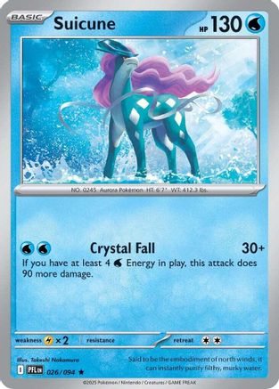 Suicune 026 - Reverse Holofoil ME02 Phantasmal Flames - Rare