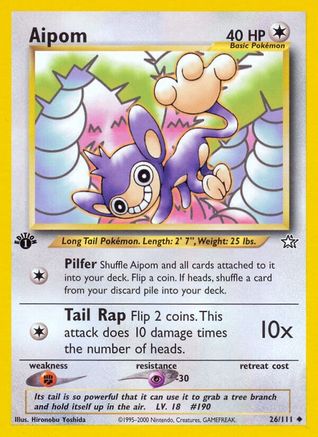Aipom 026/111 - 1st Edition Neo Genesis - Uncommon