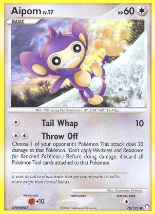 Aipom 070 - Reverse Holofoil Mysterious Treasures - Common