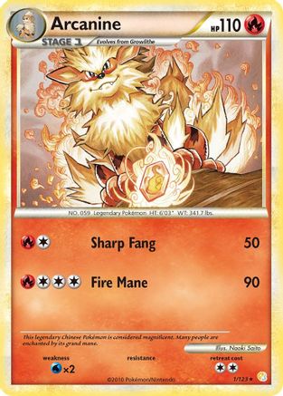 Arcanine 001 - Reverse Holofoil HeartGold SoulSilver - Holo Rare
