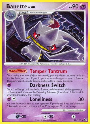 Banette 019/127 - Reverse Holofoil Platinum - Rare