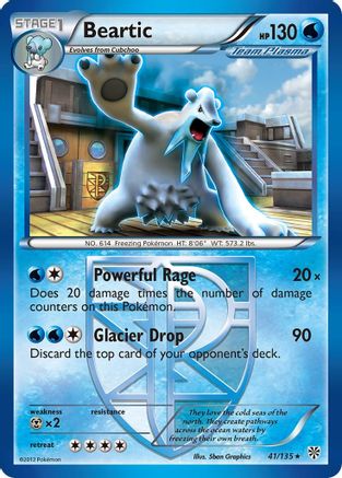 Beartic (Team Plasma) 041 - Reverse Holofoil Plasma Storm - Rare