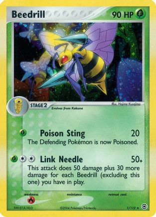 Beedrill 001/112 - Reverse Holofoil FireRed & LeafGreen - Holo Rare