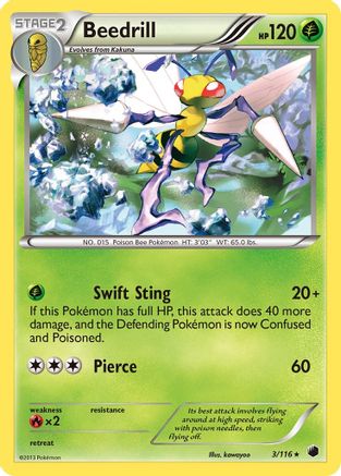 Beedrill 003/116 - Reverse Holofoil Plasma Freeze - Rare