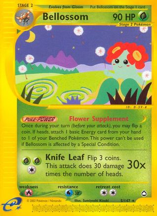 Bellossom 005 - Reverse Holofoil Aquapolis - Rare