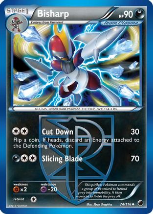 Bisharp (Team Plasma) (74) 074 - Reverse Holofoil Plasma Freeze - Uncommon
