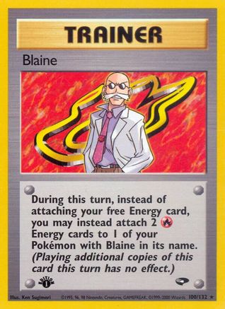 Blaine (100) 100/132 - Unlimited Gym Challenge - Rare