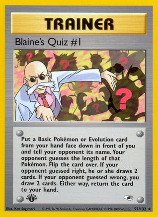 Blaine's Quiz #1 097/132 - 1st Edition Gym Heroes - Rare