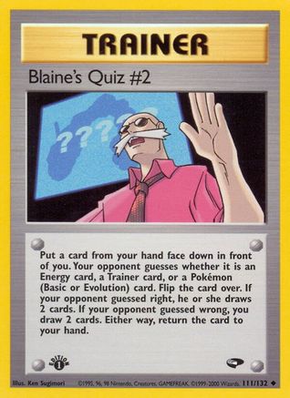 Blaine's Quiz #2 111/132 - 1st Edition Gym Challenge - Uncommon