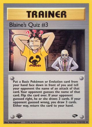 Blaine's Quiz #3 112/132 - 1st Edition Gym Challenge - Uncommon