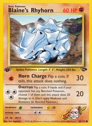 Blaine's Rhyhorn 065/132 - 1st Edition Gym Challenge - Common