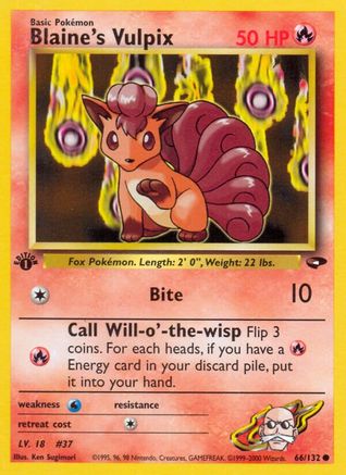 Blaine's Vulpix 066/132 - 1st Edition Gym Challenge - Common
