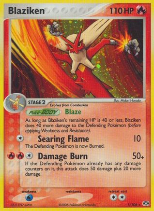 Blaziken 001 - Holofoil Emerald - Holo Rare