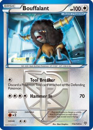 Bouffalant (Team Plasma) 114 - Reverse Holofoil Plasma Storm - Rare