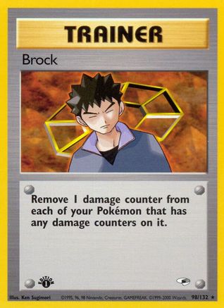 Brock (98) 098/132 - 1st Edition Gym Heroes - Rare