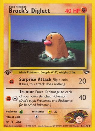Brock's Diglett 067/132 - 1st Edition Gym Challenge - Common