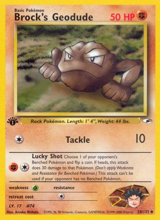 Brock's Geodude (38) 038/132 - 1st Edition Gym Heroes - Uncommon