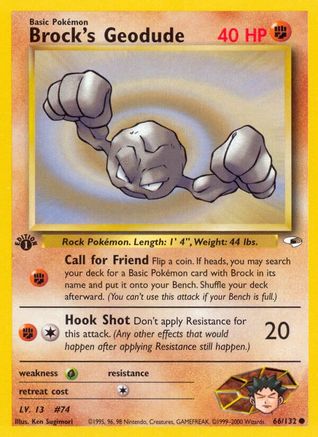 Brock's Geodude (66) 066/132 - 1st Edition Gym Heroes - Common