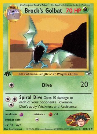 Brock's Golbat 039/132 - 1st Edition Gym Heroes - Uncommon