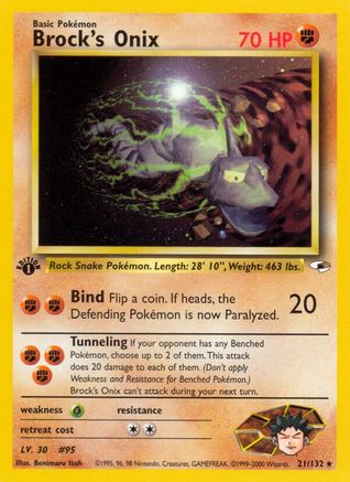 Brock's Onix (21) 021/132 - Unlimited Gym Heroes - Rare