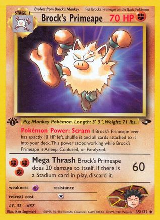 Brock's Primeape 035/132 - 1st Edition Gym Challenge - Uncommon