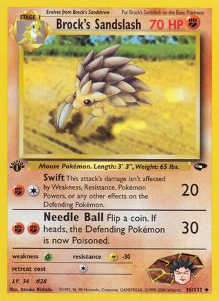 Brock's Sandslash 036/132 - 1st Edition Gym Challenge - Uncommon