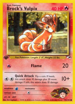 Brock's Vulpix 073/132 - Unlimited Gym Heroes - Common