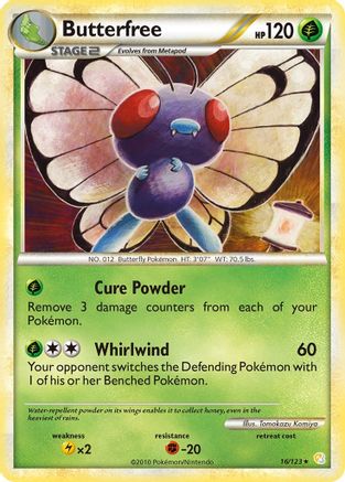 Butterfree 016/123 - Reverse Holofoil HeartGold SoulSilver - Rare