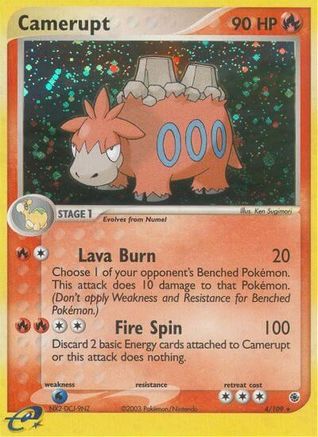 Camerupt 004 - Reverse Holofoil Ruby and Sapphire - Holo Rare