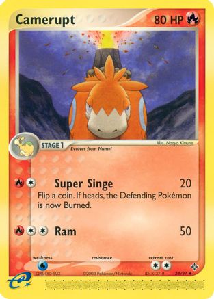 Camerupt 024/97 - Reverse Holofoil Dragon - Uncommon
