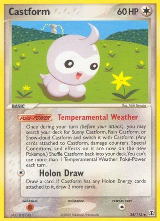 Castform 034 - Reverse Holofoil Delta Species - Uncommon