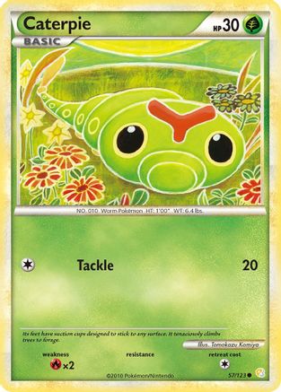 Caterpie 057/123 - Reverse Holofoil HeartGold SoulSilver - Common