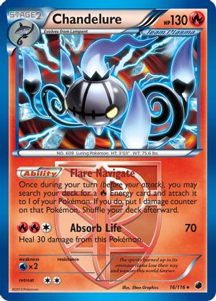 Chandelure (Team Plasma) 016 - Reverse Holofoil Plasma Freeze - Holo Rare