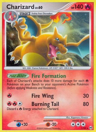 Charizard 001/99 - Reverse Holofoil Arceus - Holo Rare