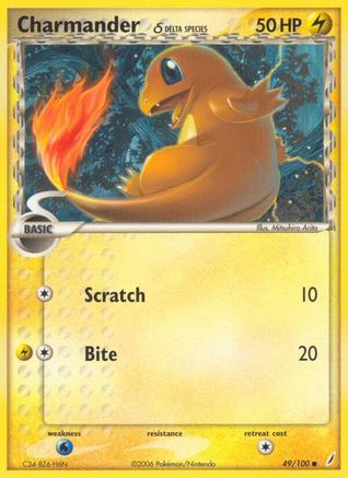 Charmander (Delta Species) 049/100 - Reverse Holofoil Crystal Guardians - Common