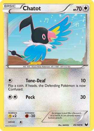 Chatot 085 - Reverse Holofoil Dark Explorers - Uncommon