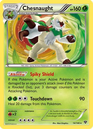 Chesnaught 014/146 - Reverse Holofoil XY Base Set - Holo Rare