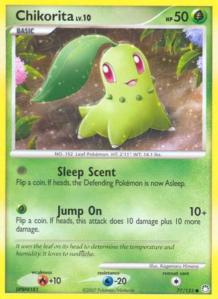 Chikorita 077/123 - Reverse Holofoil Mysterious Treasures - Common
