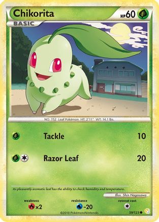 Chikorita 059/123 - Reverse Holofoil HeartGold SoulSilver - Common