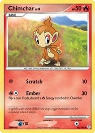 Chimchar 076/130 - Reverse Holofoil Diamond and Pearl - Common