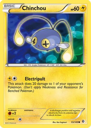 Chinchou 055 - Reverse Holofoil Boundaries Crossed - Common