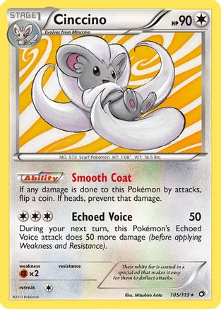 Cinccino 105/113 - Reverse Holofoil Legendary Treasures - Holo Rare