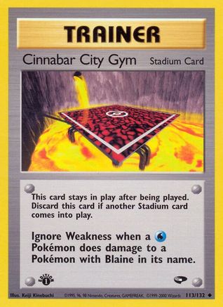 Cinnabar City Gym 113/132 - 1st Edition Gym Challenge - Uncommon