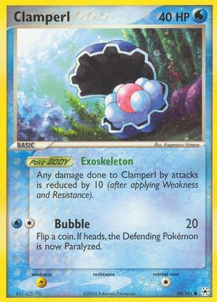 Clamperl 058/101 - Reverse Holofoil Hidden Legends - Common