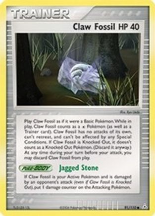 Claw Fossil 091 - Reverse Holofoil Holon Phantoms - Common