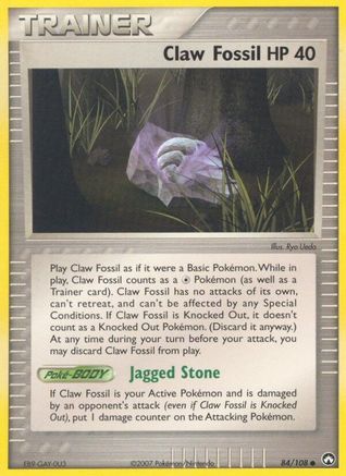 Claw Fossil 084 - Reverse Holofoil Power Keepers - Common